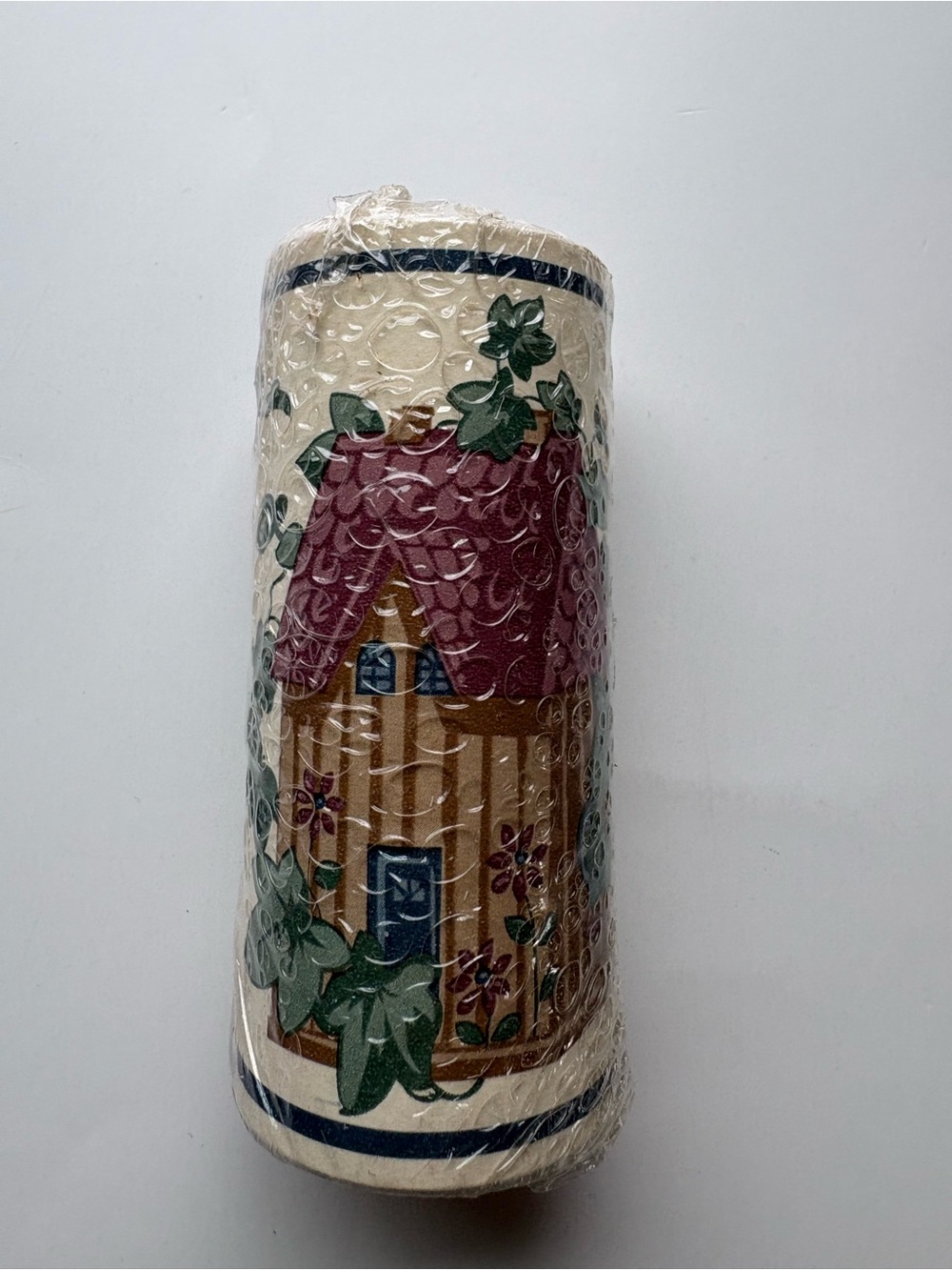 Vintage Pre-Pasted Wallpaper Border - Birdhouse & Ivy Pattern (NIP) 4 Yards 90’s